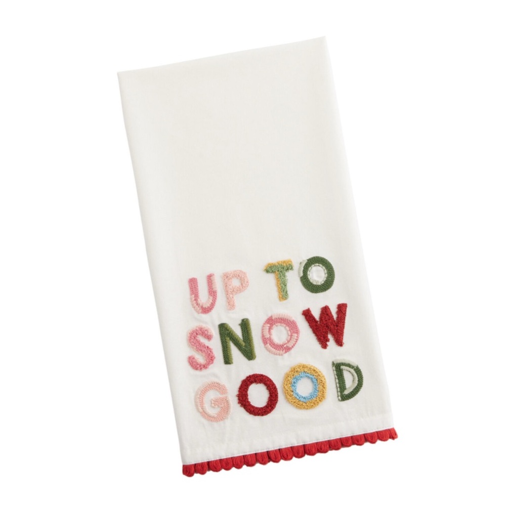 World Market Up To Snow Good Embroidered Tea Towel